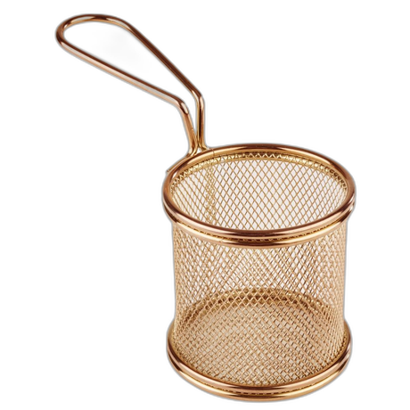 Snackholder Copper Fry Round Basket