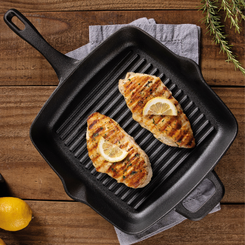 Pre-Seasoned Square Cast Iron Griddle Pan - Image 2