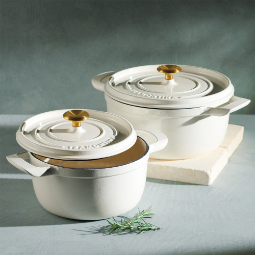White Enamelled Cast Iron Casserole - Image 2