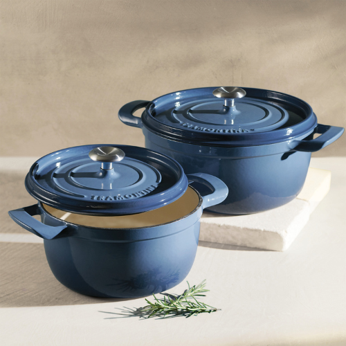 Blue Enamelled Cast Iron Casserole - Image 2
