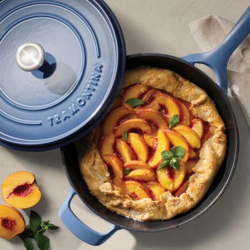 Blue Enamelled Cast Iron Saute Pan - Image 2