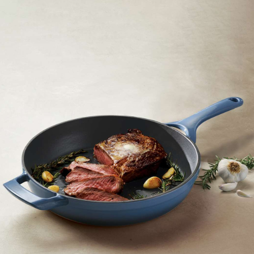 Blue Enamelled Cast Iron Skillet - Image 2