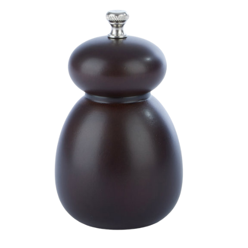 Brown Round Rubberwood Pepper Mill